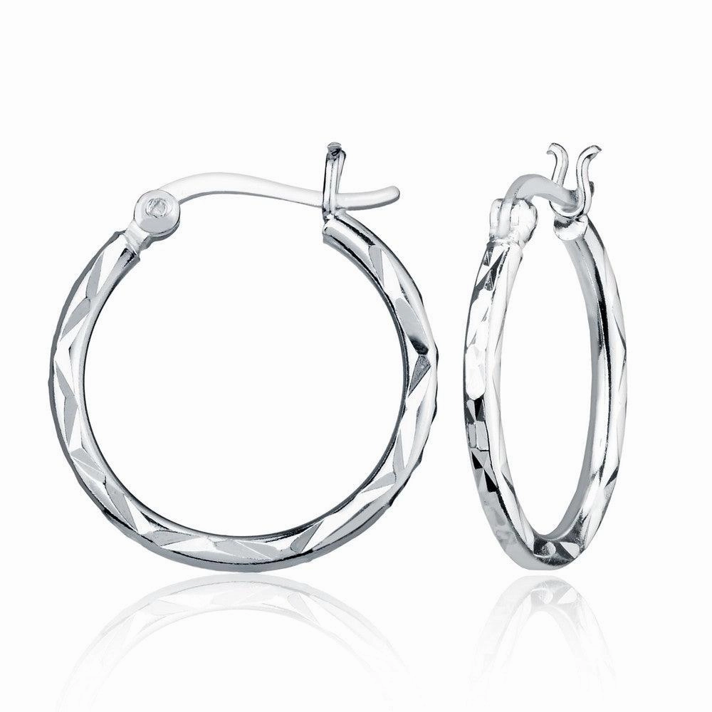 Sterling Silver Small D-C Hoop Earrings