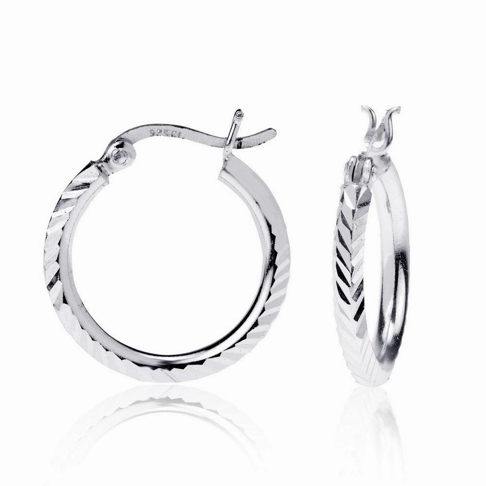 Sterling Silver Small D-C Hoop Earrings