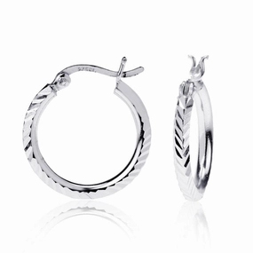 Sterling Silver Small D-C Hoop Earrings