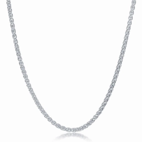 Sterling Silver Spiga Chain - Rhodium Plated