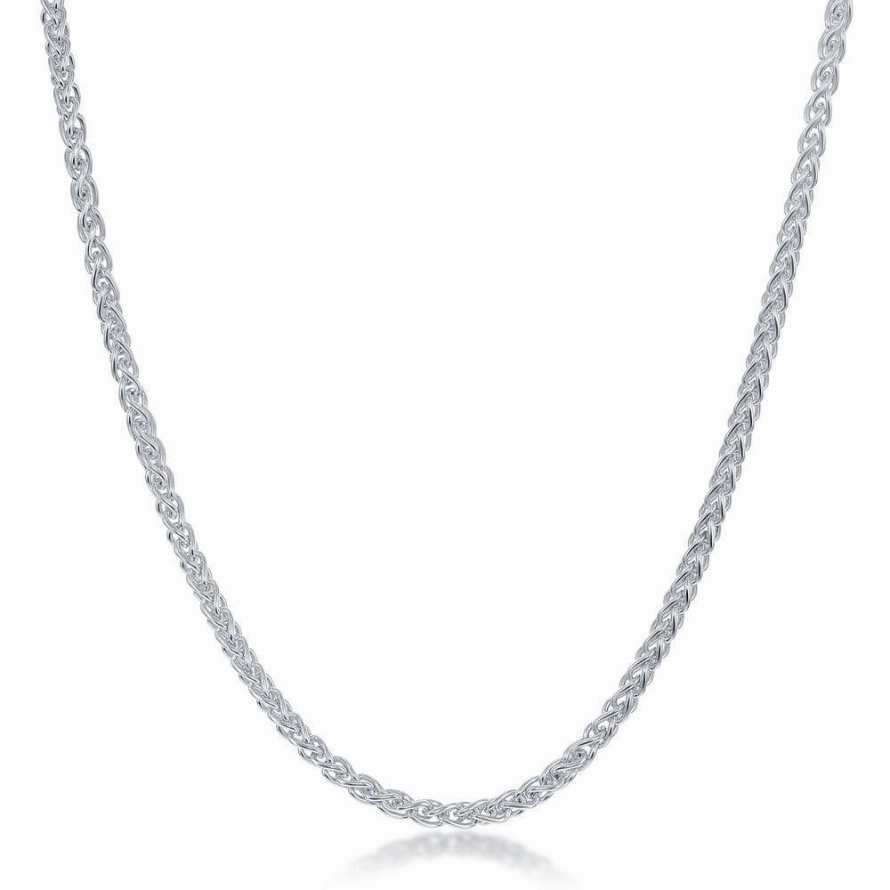 Sterling Silver Spiga Chain - Rhodium Plated