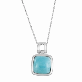 Sterling Silver Square Larimar Pendant