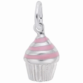Sterling Silver Swirl Cupcake Charm