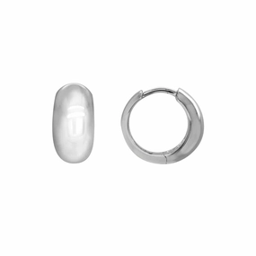 Sterling Silver Tapered Huggie Hoops