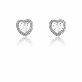 Sterling Silver Tear Shape Cutouts Edge Earrings
