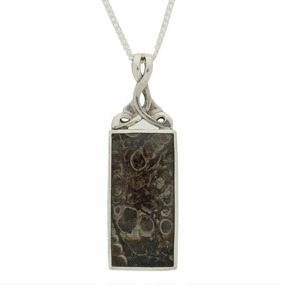 Sterling Silver Turritella And Labradorite Reversible Pendant & Chain