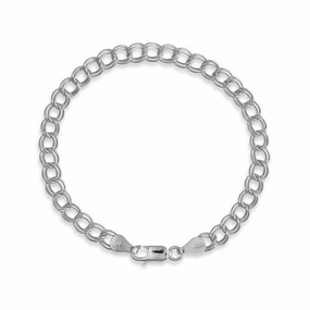 Sterling Silver Twin Charm Bracelet, 9"