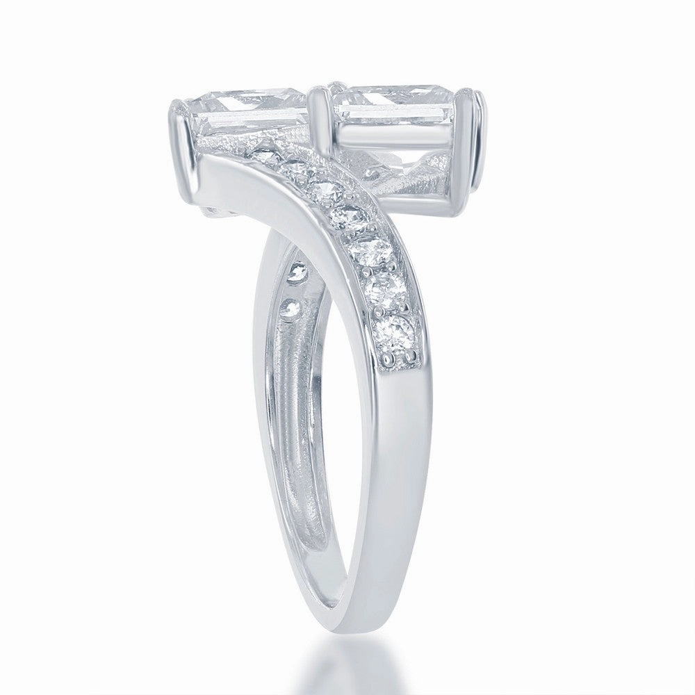 Sterling Silver Us2gether Two-Stone Overlapping CZ Ring - W-1675