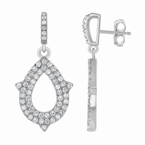 Sterling Silver White Topaz Teardrop Earrings