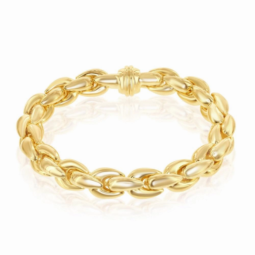 Sterling Silver With 14K Gold Overlay; Oval-Linked Bracelet; MADE IN ITALY