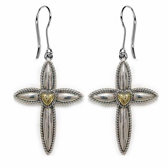 Steven Lavaggi Sterling Silver My Hero Cross Earrings