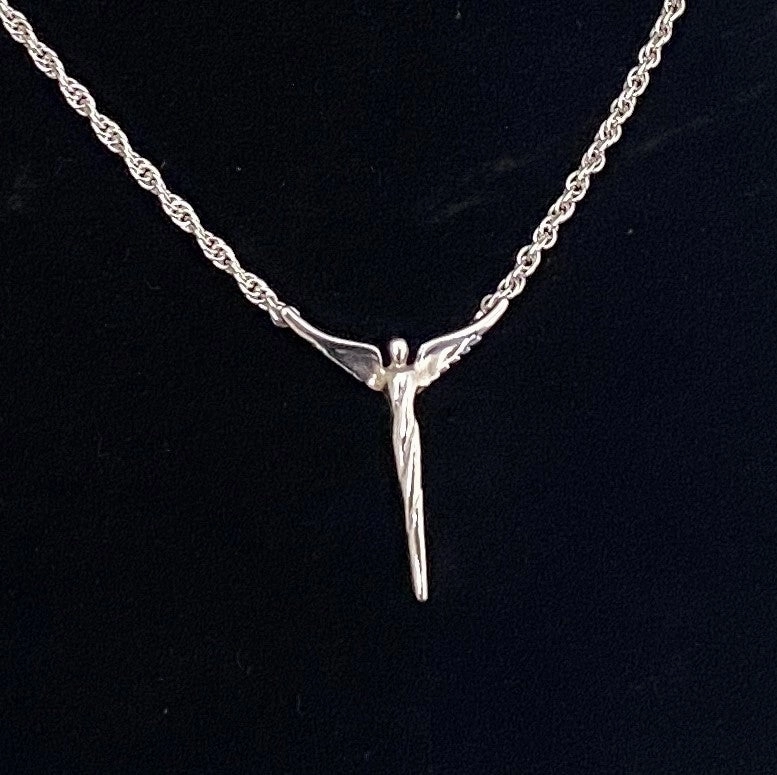 Steven Lavaggi Sterling Silver Petite Angel of Hope Necklace