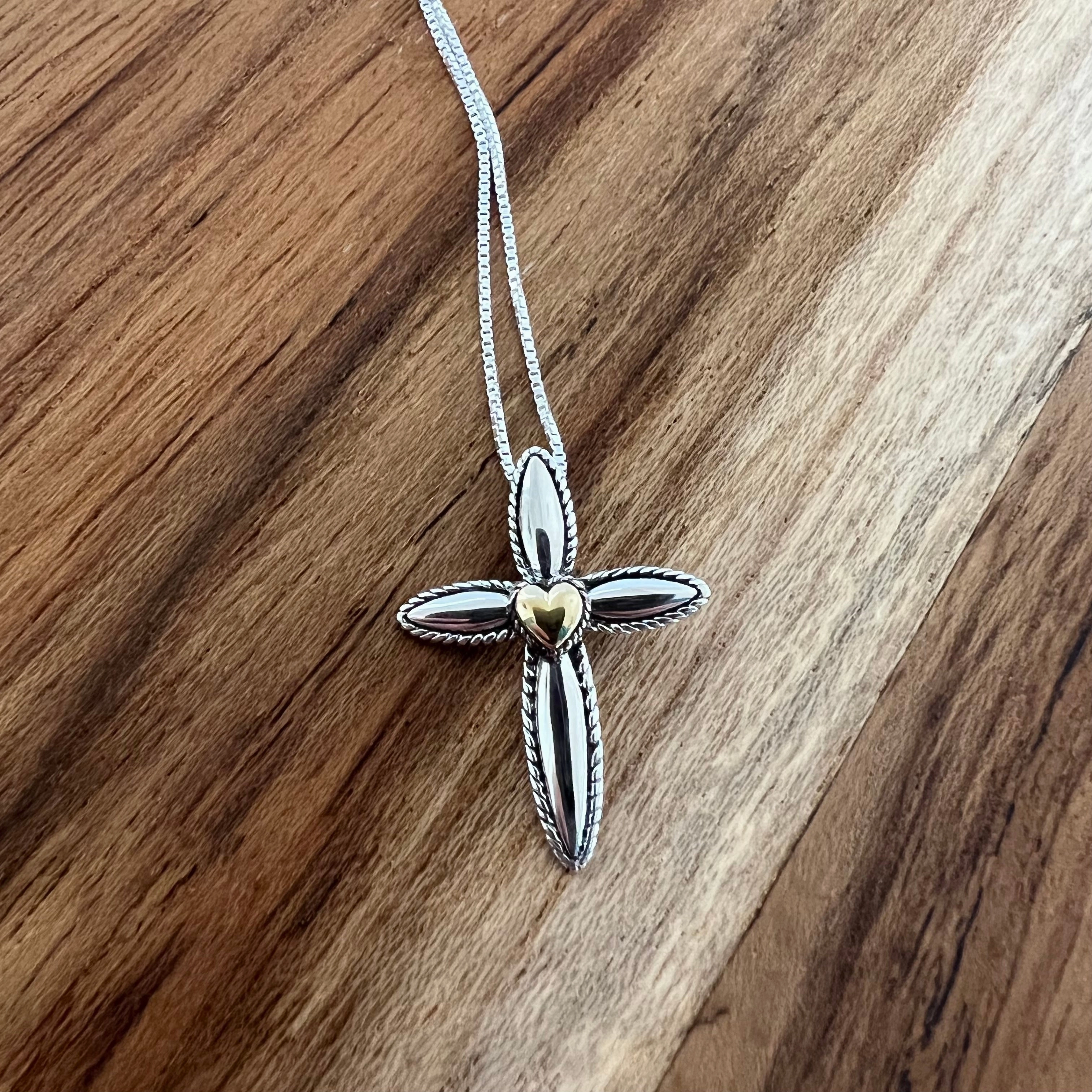 Steven Lavaggi Sterling Silver Petite My Hero Cross Necklace