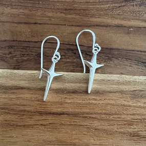 Steven Lavaggi Sterling Silver Petite Uplifting Cross Earrings