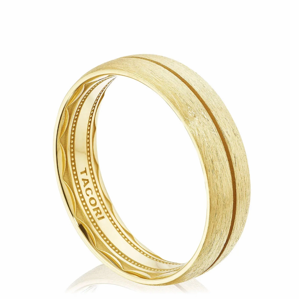 Tacori 18Y Classic Streamline Brushed Finish Men's Wedding Band