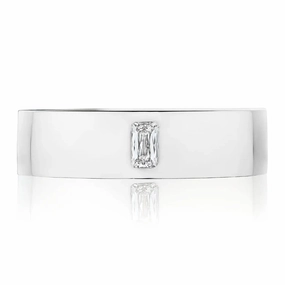 Tacori Bezel Set Diamond Satin Finish Men's Wedding Band