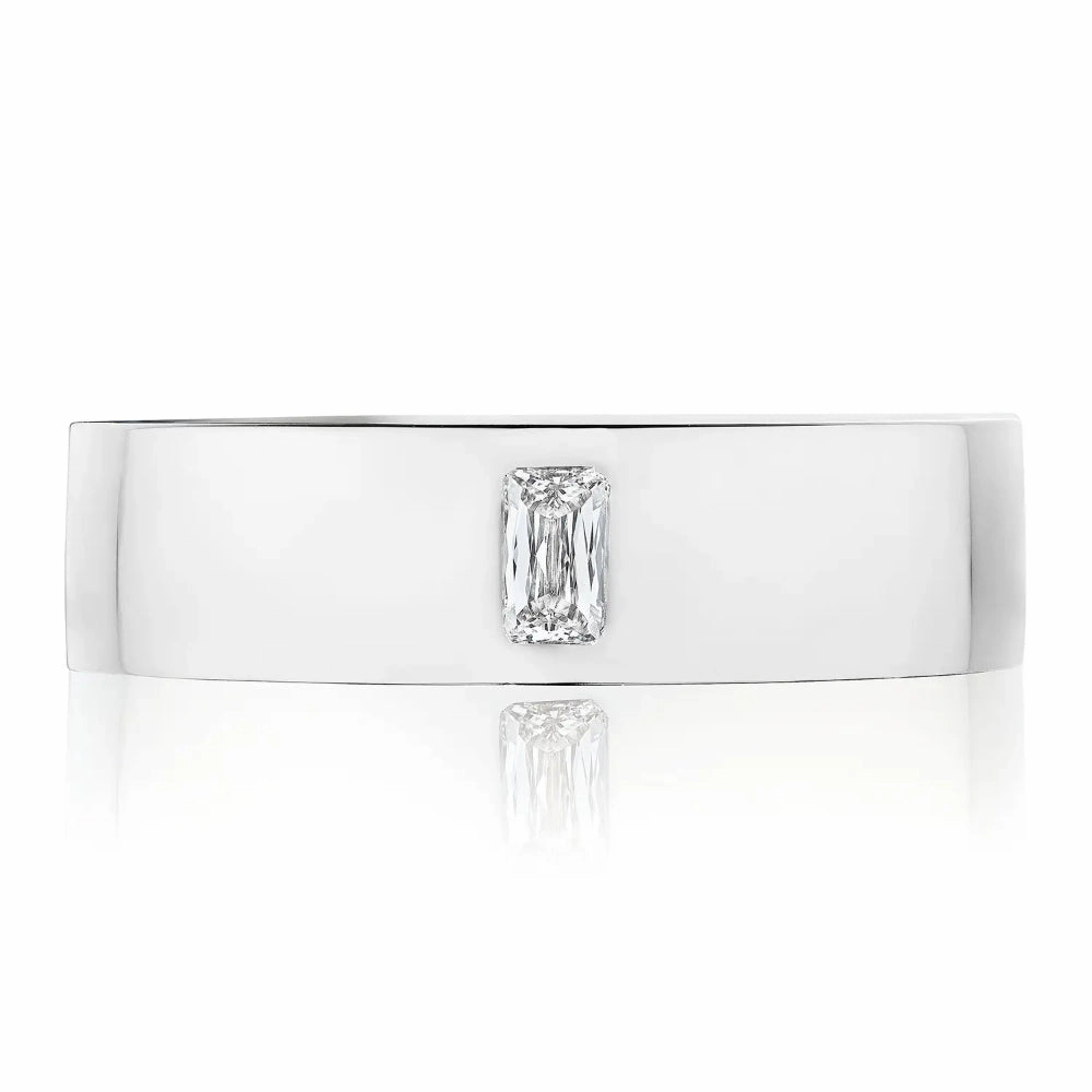 Tacori Bezel Set Diamond Satin Finish Men's Wedding Band