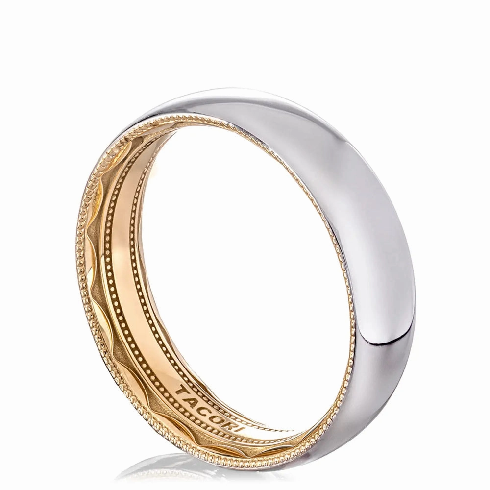 Tacori Classic 18k Two Tone Rounded High Polish Men's Wedding Band