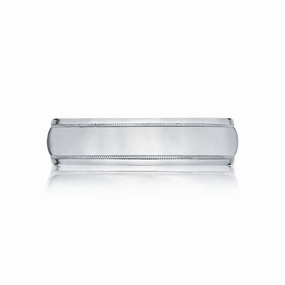 Tacori Classic Gents 18k White Gold Milgrain High Polish 5mm Wedding Band