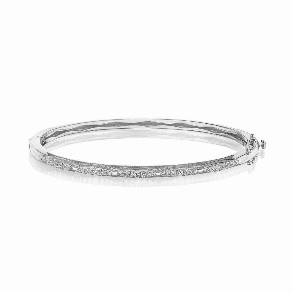Tacori Crescent Eclipse 18k Single Row Diamond Bangle