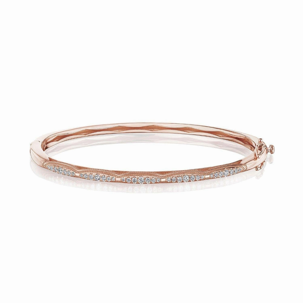 Tacori Crescent Eclipse 18k Single Row Diamond Bangle