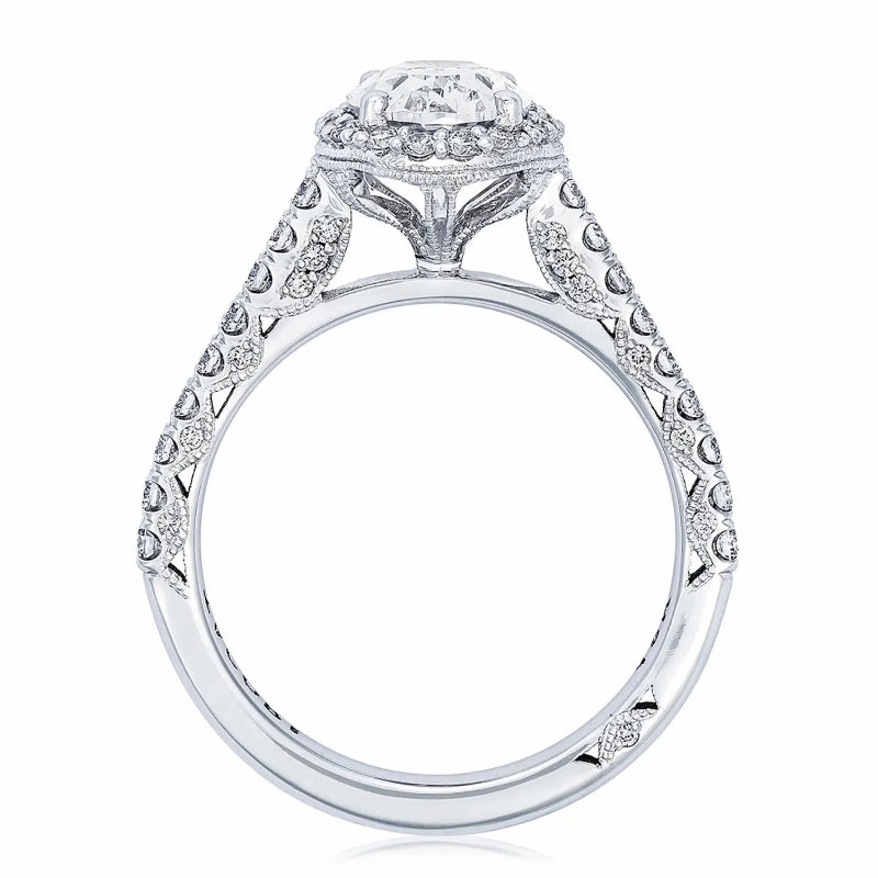 Tacori Petite Crescent 18KW Oval Bloom Engagement Ring