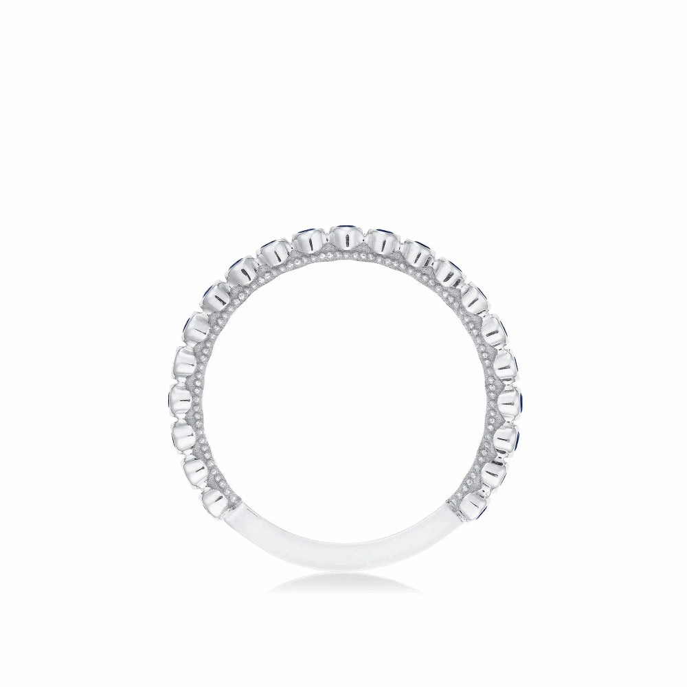 Tacori Sculpted Crescent 18k Bezel Droplet Sapphire Wedding Band