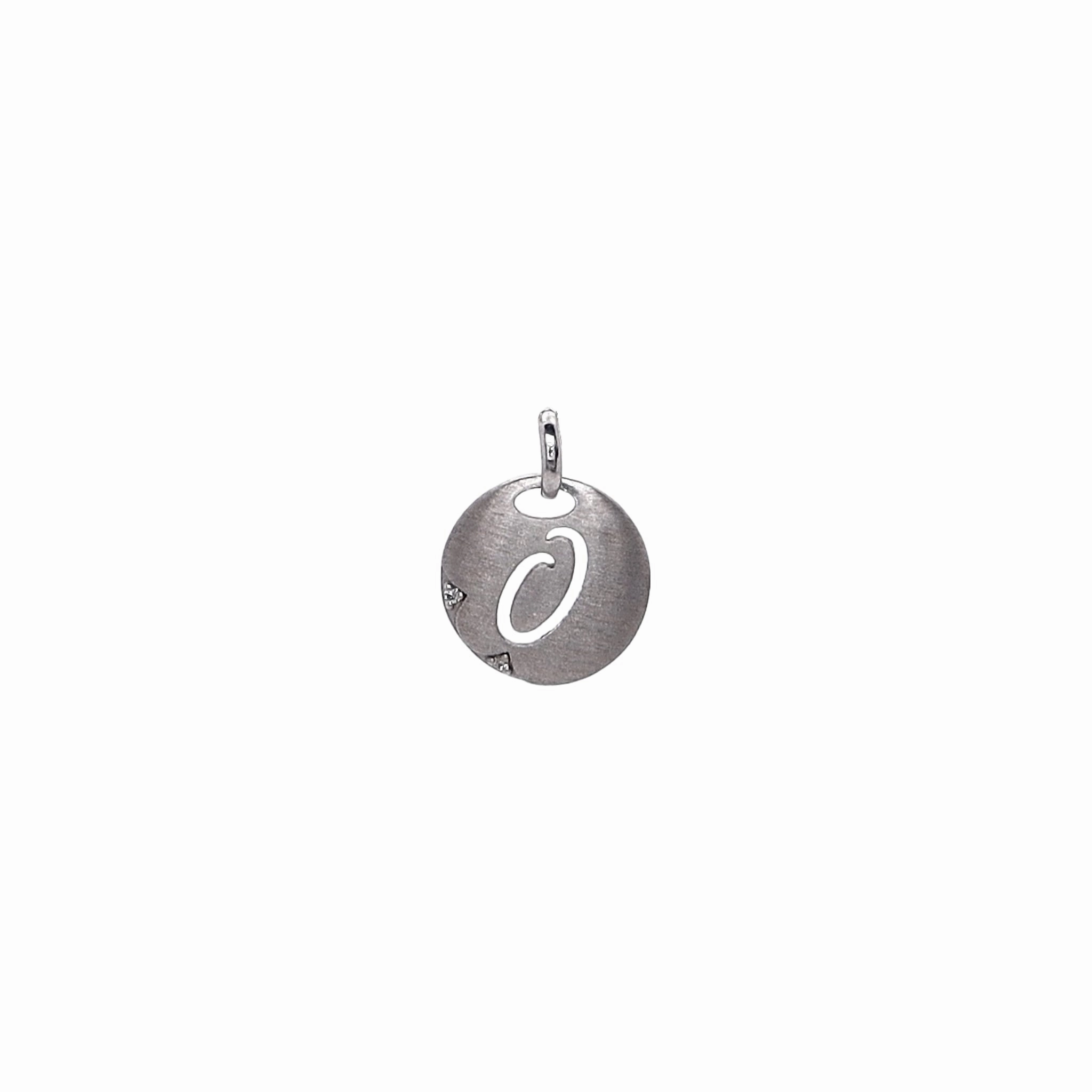 Tacori Sterling Silver Open Letter "O" Diamond Pendant