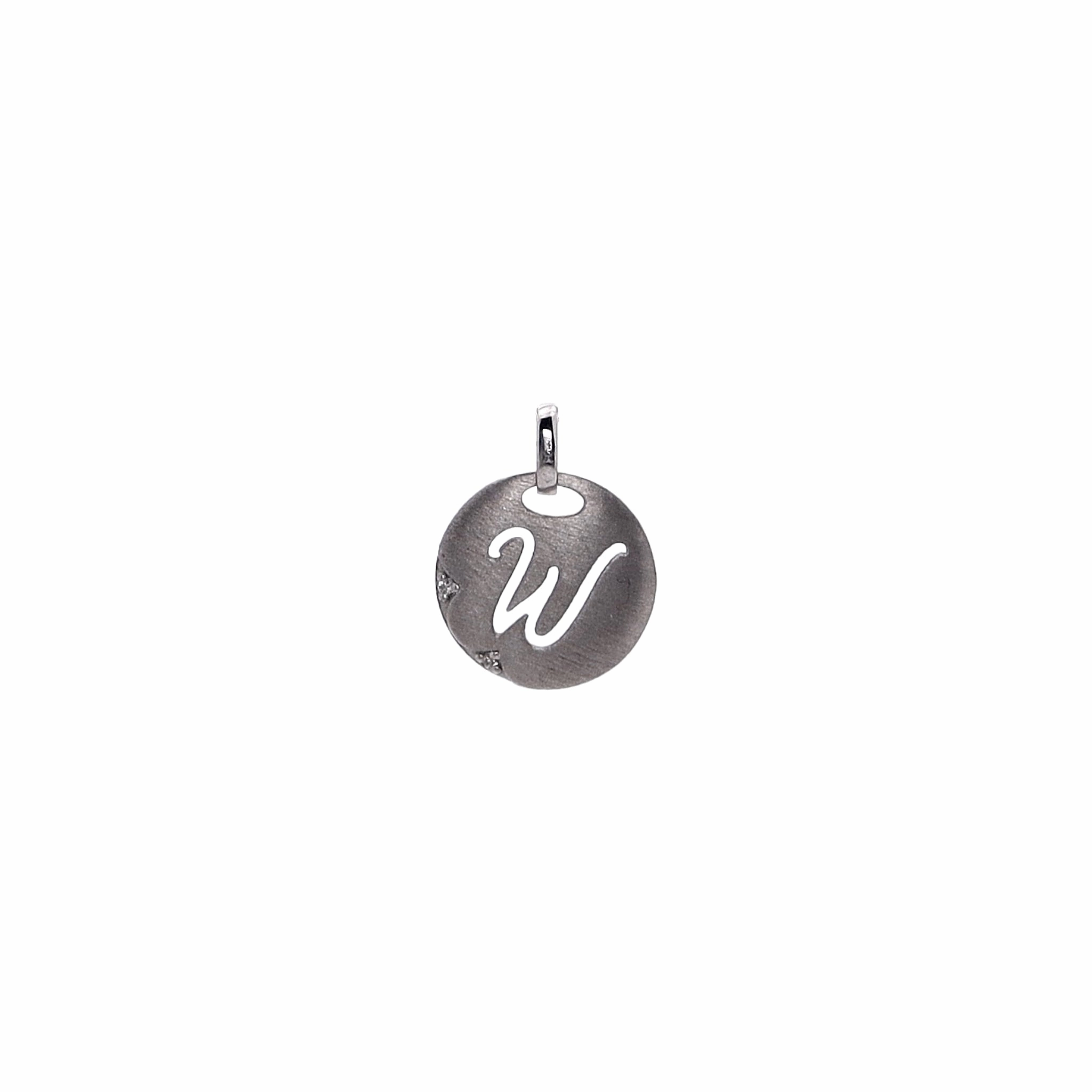 Tacori Sterling Silver Open Letter "W" Diamond Pendant