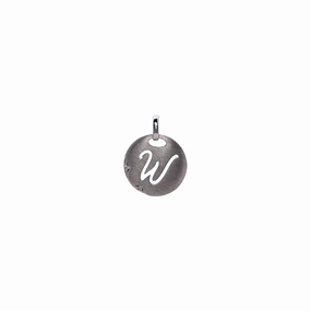 Tacori Sterling Silver Open Letter "W" Diamond Pendant