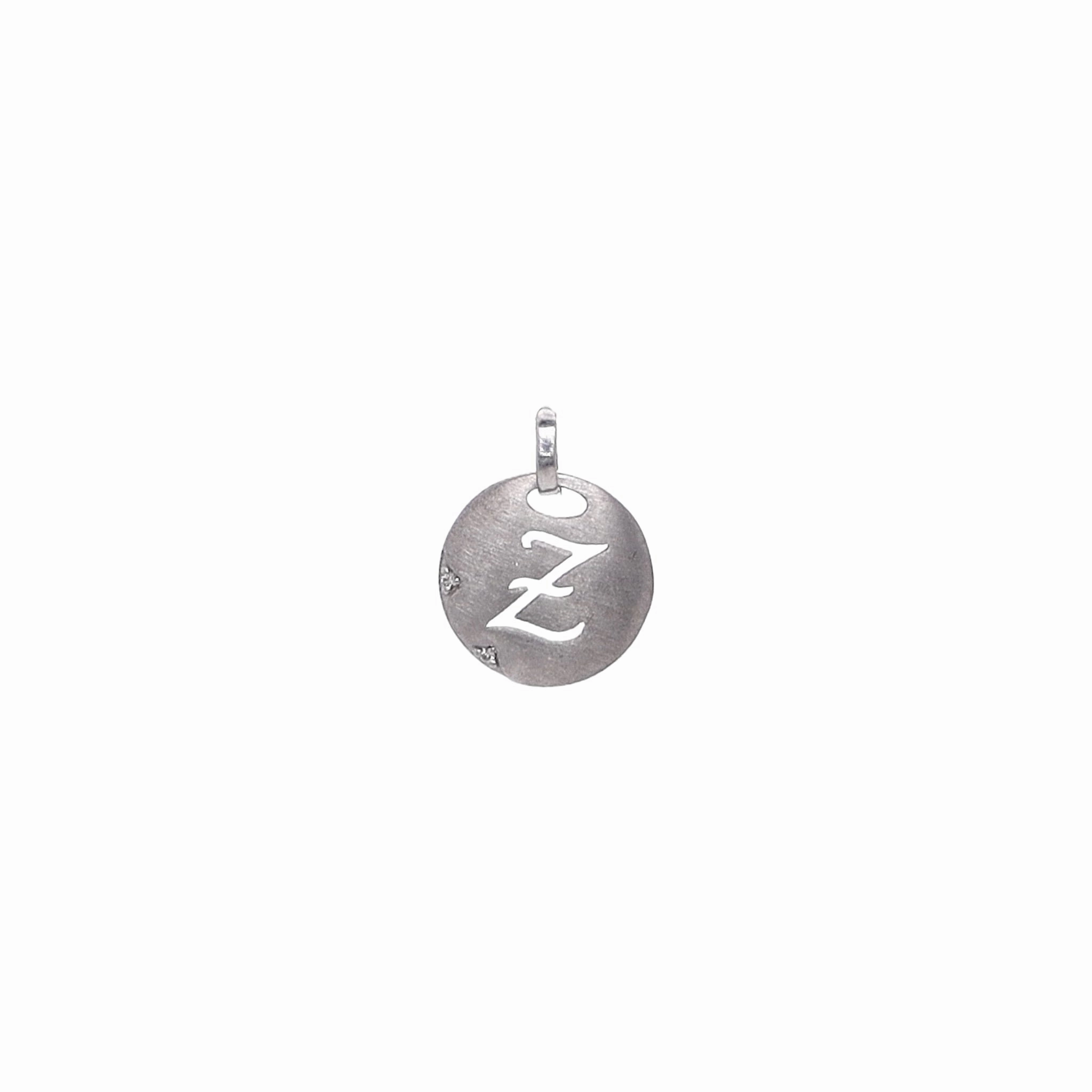 Tacori Sterling Silver Open Letter "Z" Diamond Pendant
