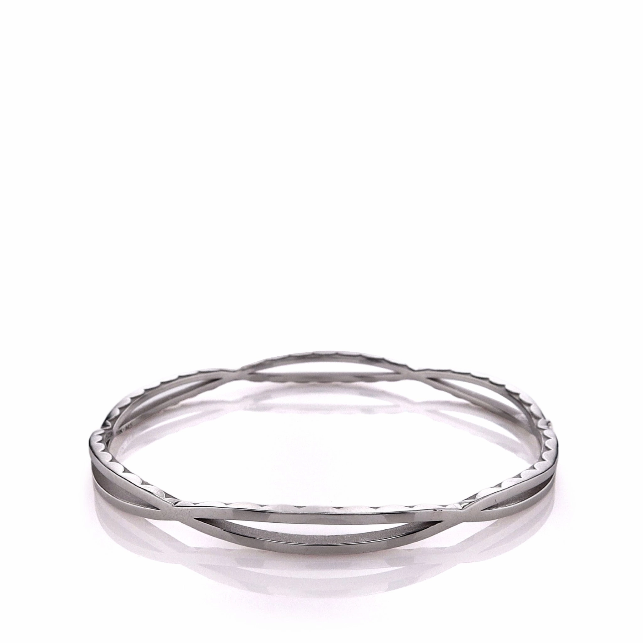 Tacori Sterling Silver Open Marquise Link Design Slip On Bangle Bracelet - Medium