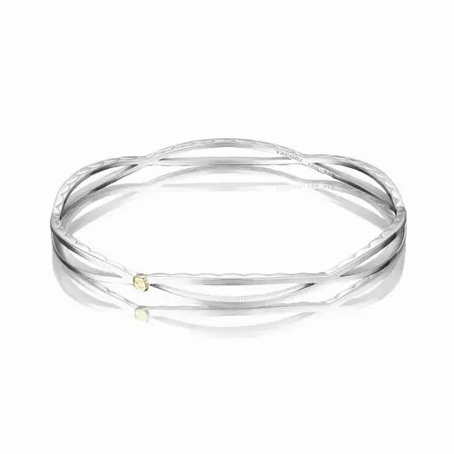 Tacori Sterling Silver Open Marquise Link Design Slip On Bangle Bracelet - Medium