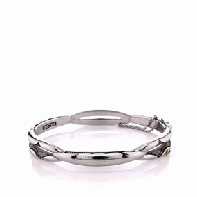 Tacori Sterling Silver Oval Promise Bangle Bracelet With Small Key