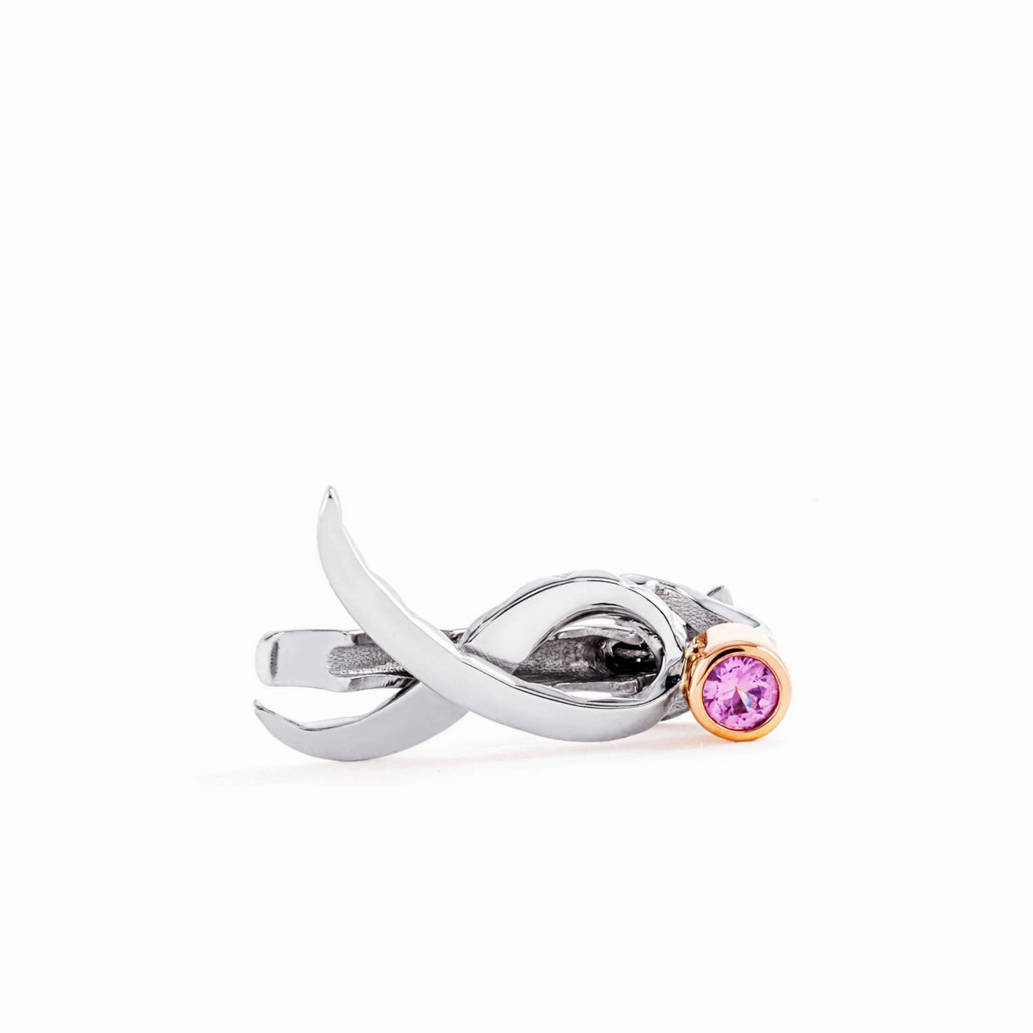 Tacori Sterling Silver Shining Strength Pink Sapphire Tie Bar