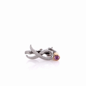 Tacori Sterling Silver Shining Strength Pink Sapphire Tie Bar