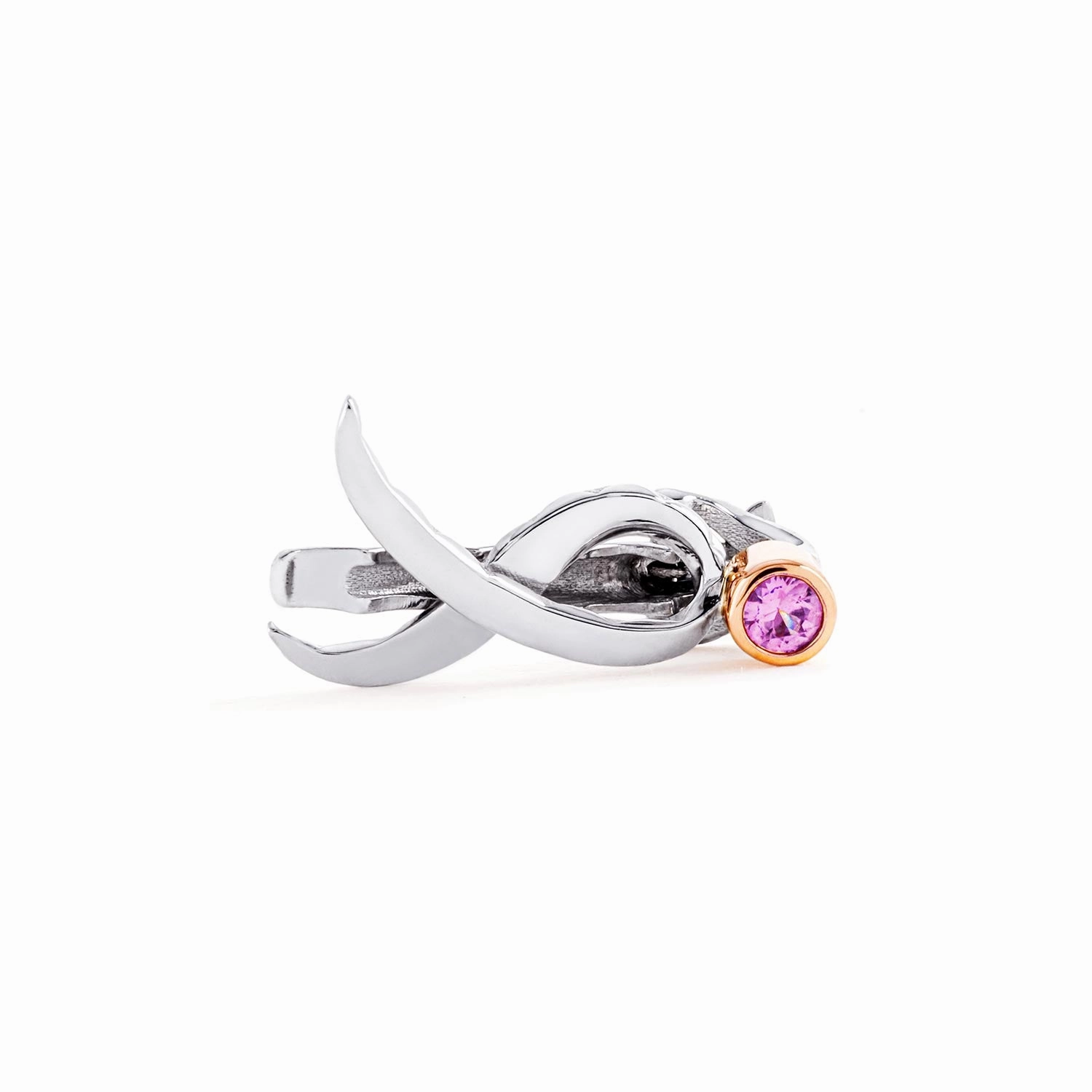 Tacori Sterling Silver Shining Strength Pink Sapphire Tie Bar