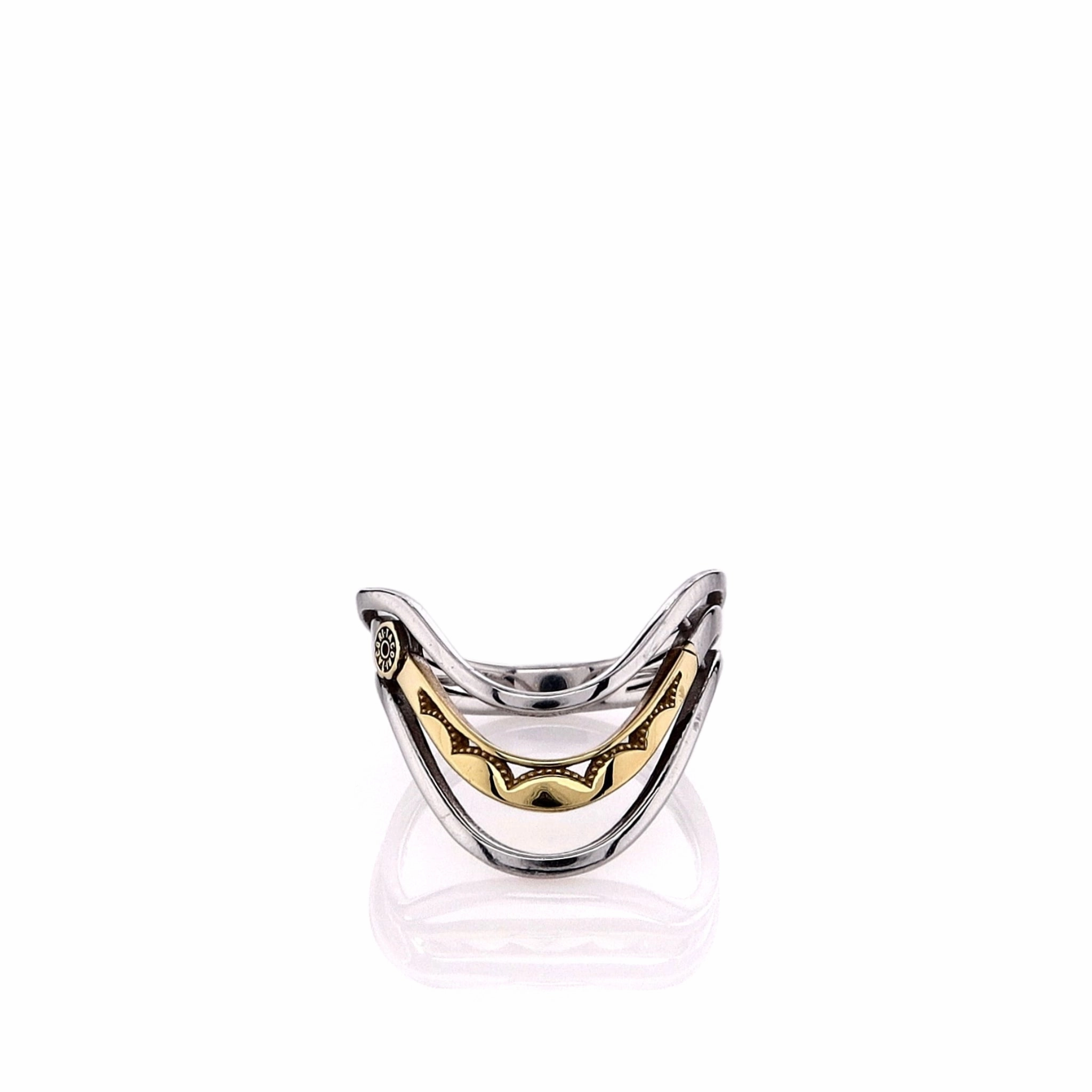 Tacori Two-Tone 3 Row Open Crescent Split Shank Ring