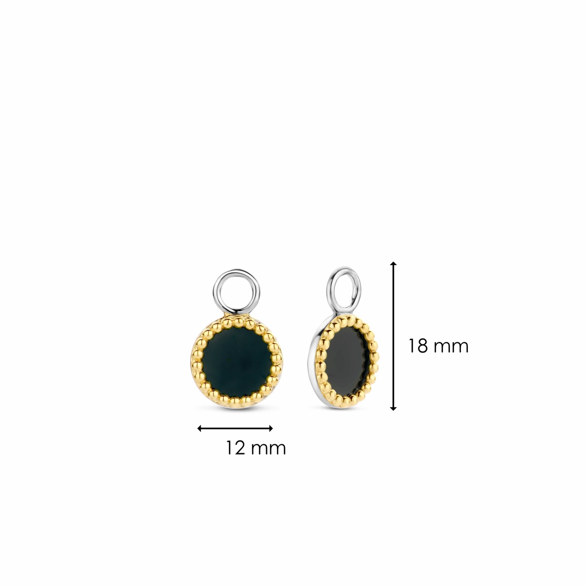 TI SENTO-Milano Sterling Silver/YG plated Onyx Ear Charm