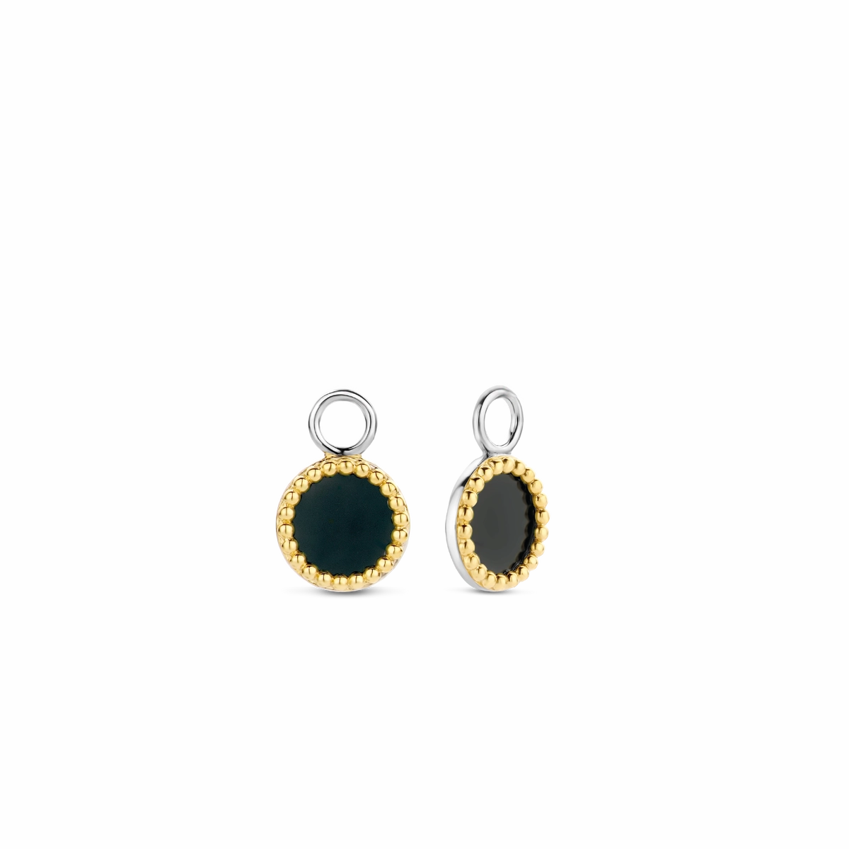 TI SENTO-Milano Sterling Silver/YG plated Onyx Ear Charm