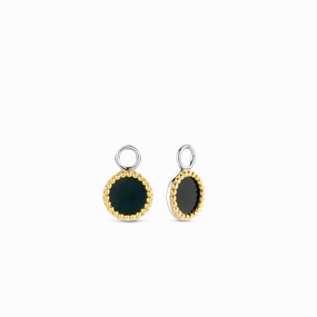 TI SENTO-Milano Sterling Silver/YG plated Onyx Ear Charm
