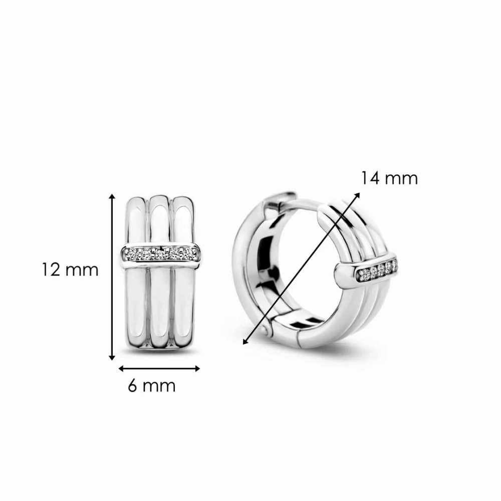 Ti Sento Sterling Silver Huggie Hoop Earrings