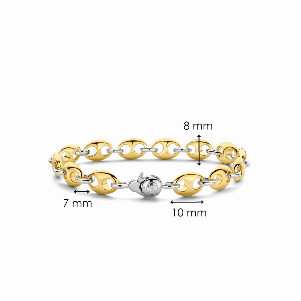 Ti Sento Two-Tone Coffee Bean Link Bracelet