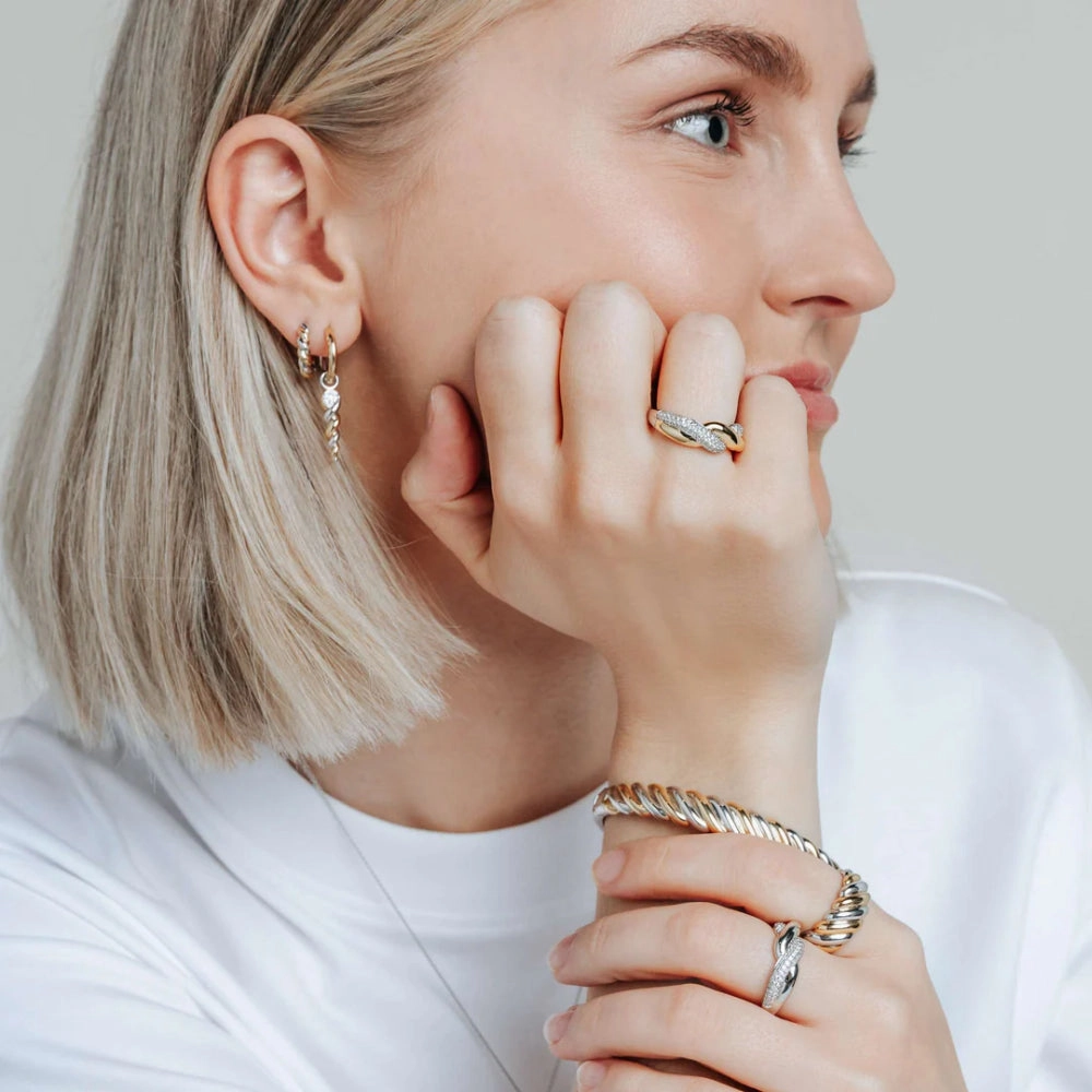 Ti Sento Two-Tone Domed Ring