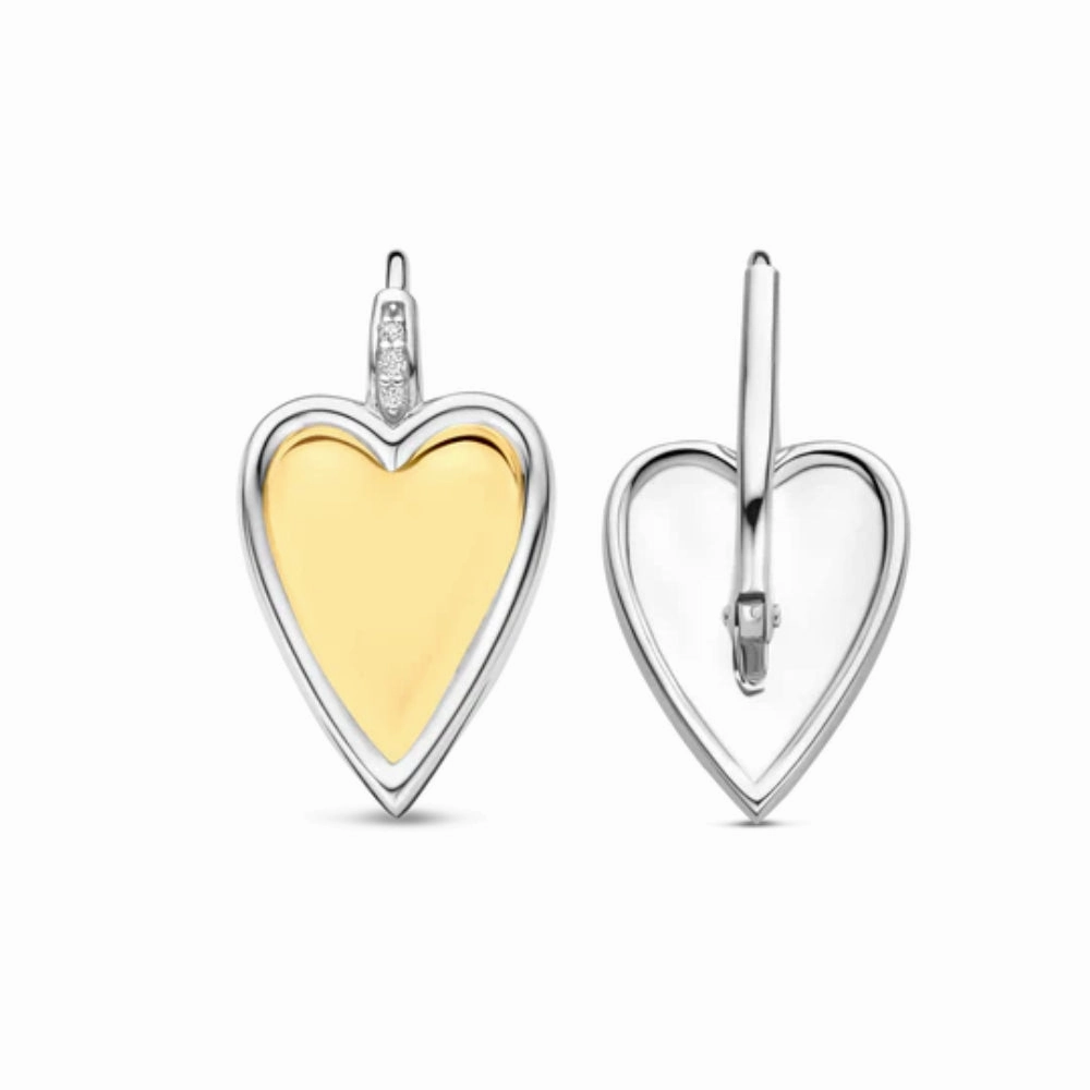 Ti Sento Two-Tone Heart Drop Earrings