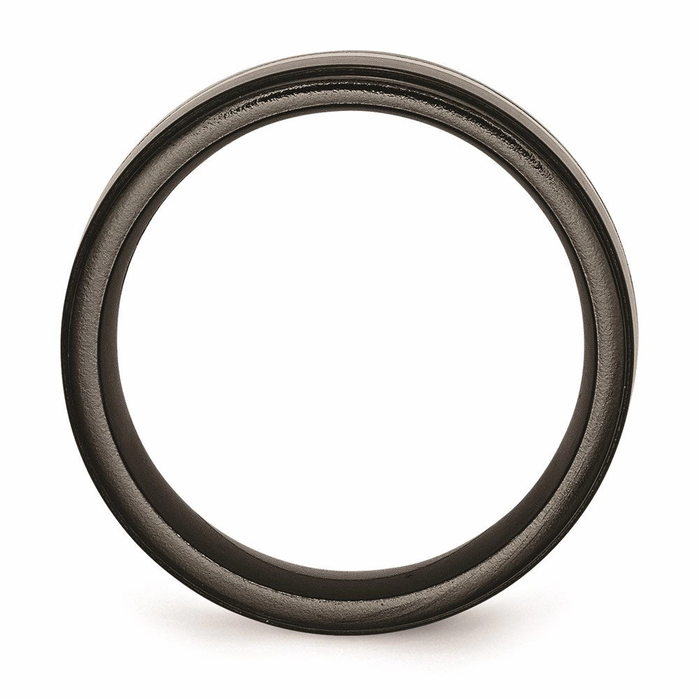 Titanium Black Ti with Sterling Silver Inlay 10mm Polished Band | TB288