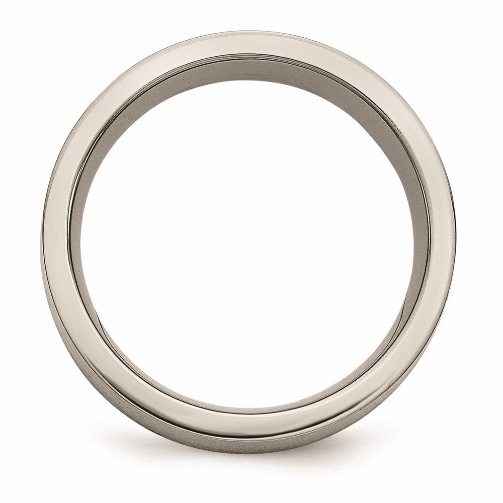 Titanium Flat 8mm Sterling Silver Inlay Brushed Band | TB370