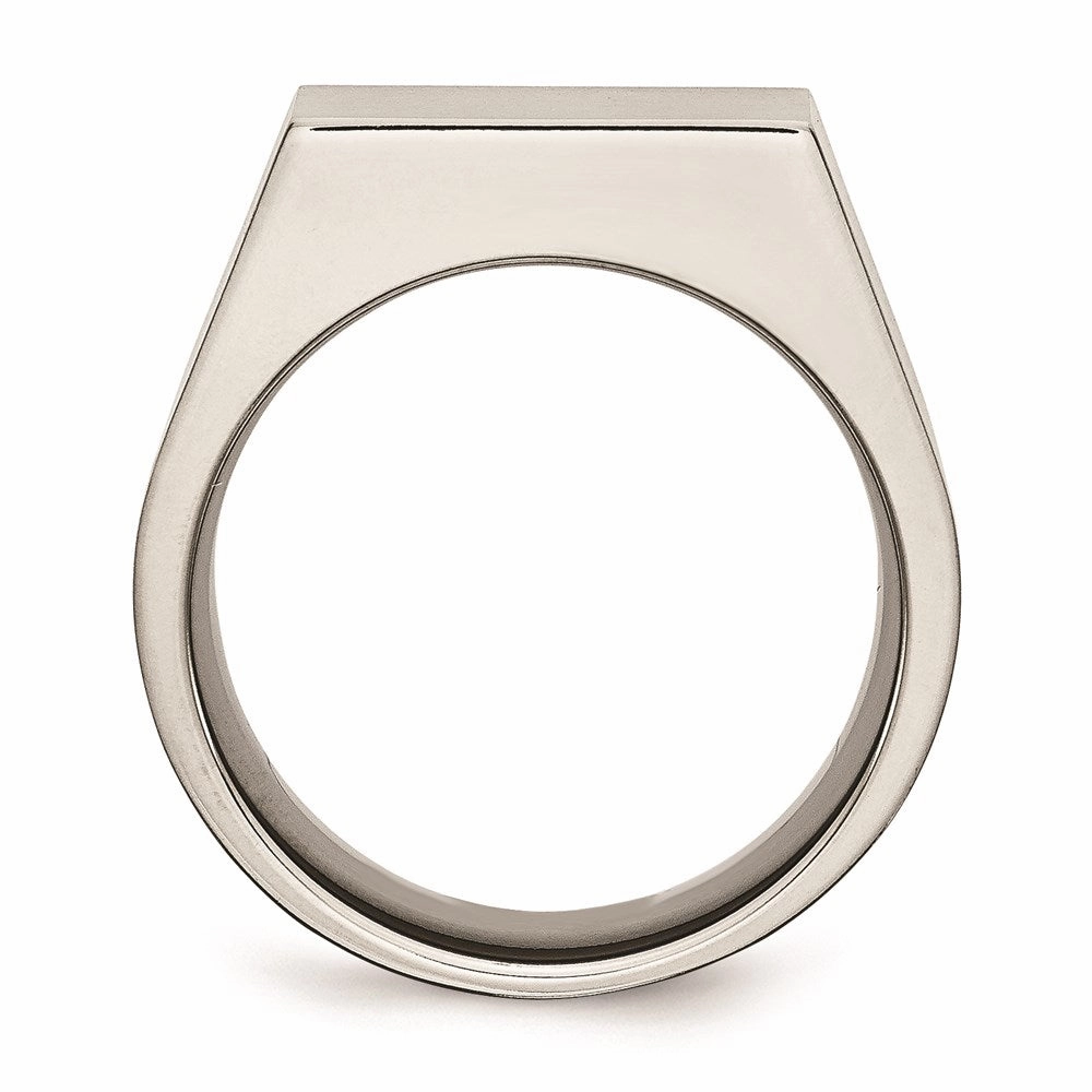 Titanium Polished and Brushed Signet Ring | TB425