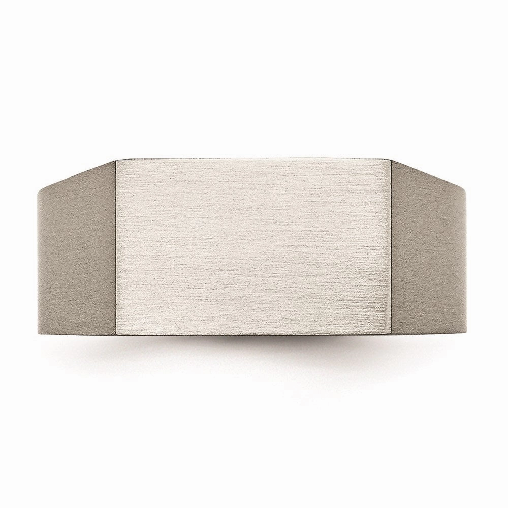 Titanium Polished and Brushed Signet Ring | TB425