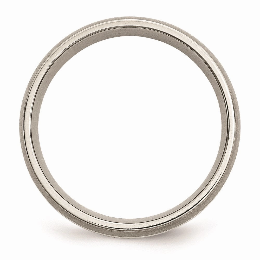 Titanium Sterling Silver Inlay 6mm Brushed Band | TB210